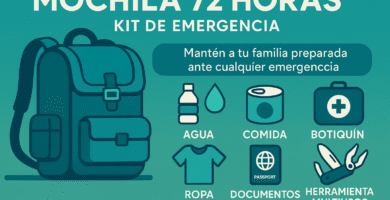 Mochila de 72 horas – infografia horizontal teal Infografía mochila 72 horas kit de emergencia – versión teal – mochilasymas