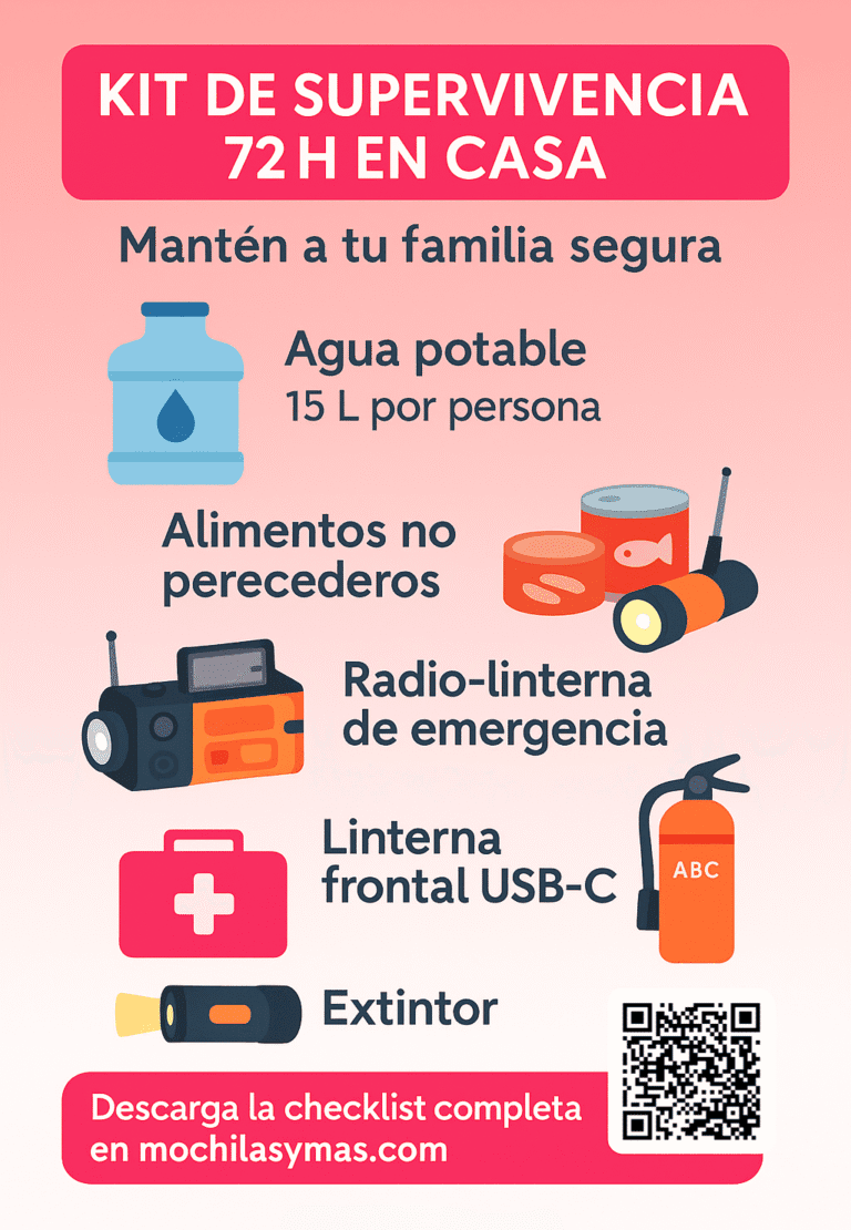 Kit de supervivencia 72 h en casa – infografia completa Infografía kit de supervivencia 72 horas en casa – mochilasymas