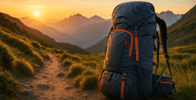 Mochila de Campamento Mochila de Campamento de color azul y naranja