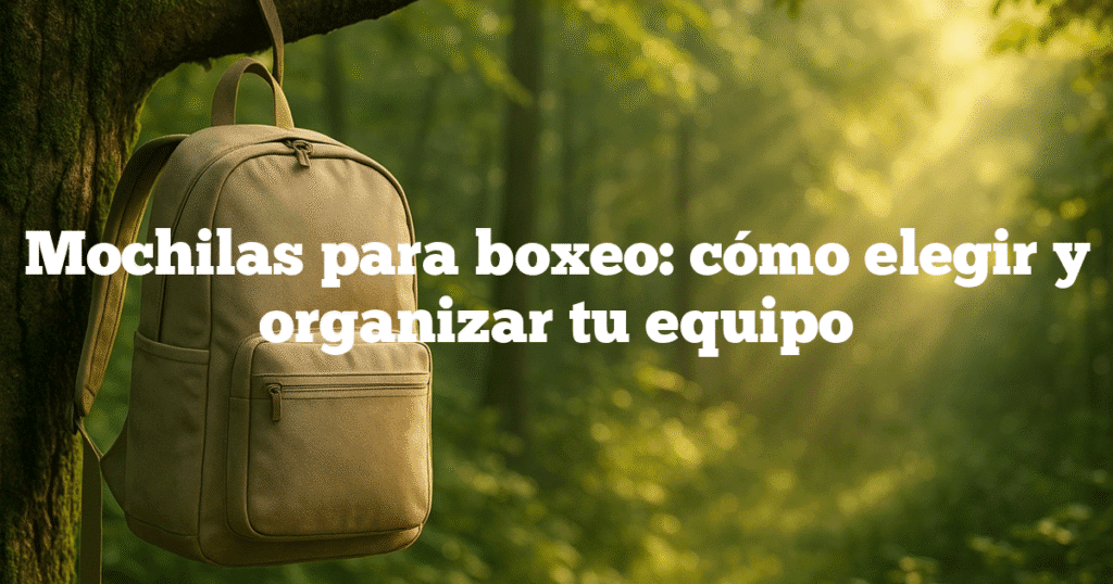 Mochilas para boxeo cómo elegir y organizar tu equipo Mochilas para boxeo: cómo elegir y organizar tu equipo