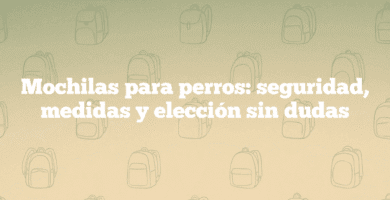 Mochilas para perros seguridad medidas y elección sin dudas Mochilas para perros: seguridad, medidas y elección sin dudas