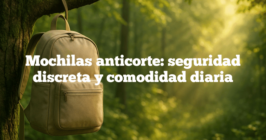 Mochilas anticorte seguridad discreta y comodidad diaria Mochilas anticorte: seguridad discreta y comodidad diaria