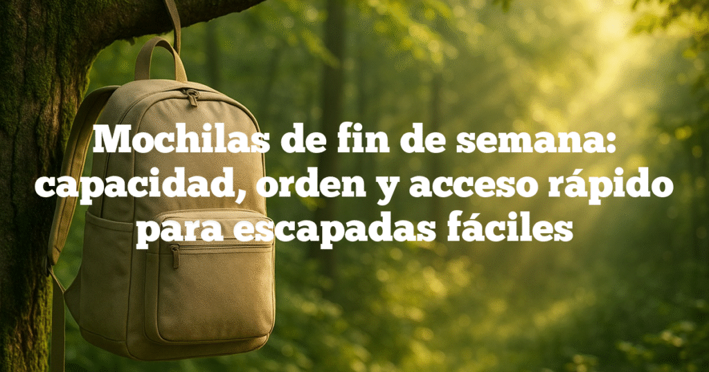 Mochilas de fin de semana capacidad orden y acceso rápido para escapadas fáciles Mochilas de fin de semana: capacidad, orden y acceso rápido para escapadas fáciles