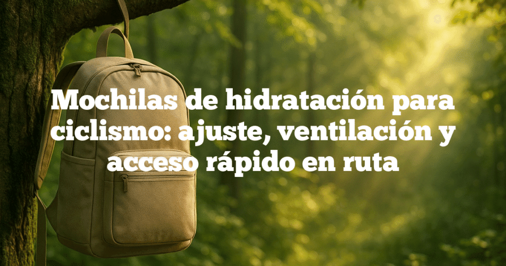 Mochilas de hidratación para ciclismo ajuste ventilación y acceso rápido en ruta Mochilas de hidratación para ciclismo: ajuste, ventilación y acceso rápido en ruta