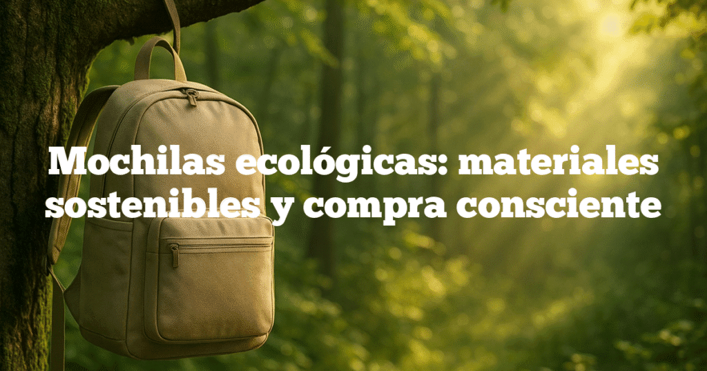 Mochilas ecológicas materiales sostenibles y compra consciente Mochilas ecológicas: materiales sostenibles y compra consciente