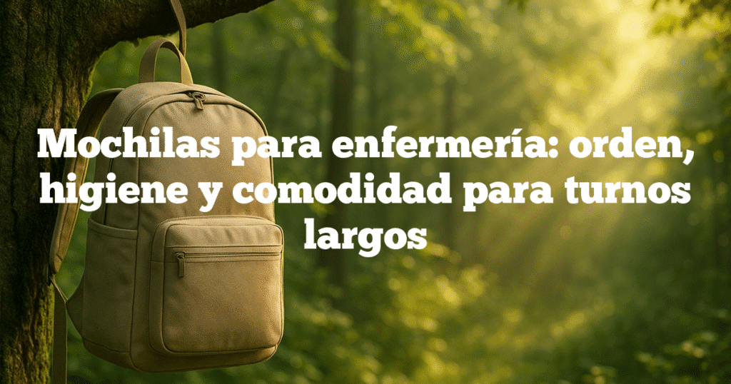 Mochilas para enfermería orden higiene y comodidad para turnos largos Mochilas para enfermería: orden, higiene y comodidad para turnos largos