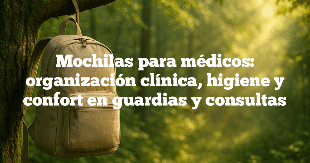 Mochilas para médicos organización clínica higiene y confort en guardias y consultas Mochilas para médicos: organización clínica, higiene y confort en guardias y consultas