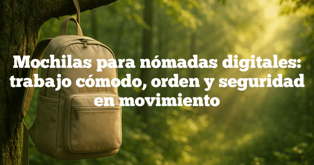 Mochilas para nómadas digitales trabajo cómodo orden y seguridad en movimiento Mochilas para nómadas digitales: trabajo cómodo, orden y seguridad en movimiento