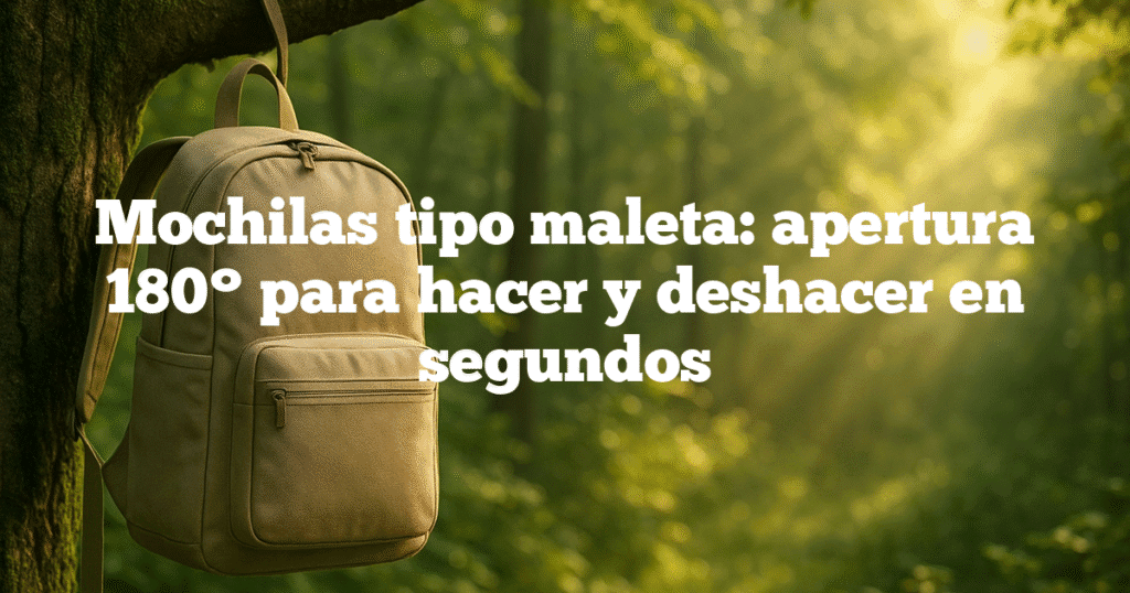 Mochilas tipo maleta apertura 180 para hacer y deshacer en segundos Mochilas tipo maleta: apertura 180° para hacer y deshacer en segundos