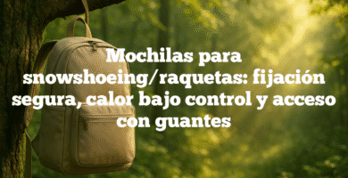 Mochilas para snowshoeing/raquetas: fijación segura, calor bajo control y acceso con guantes